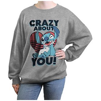 Juniors' Lilo & Stitch Crazy About You Stitch Graphic Fleece