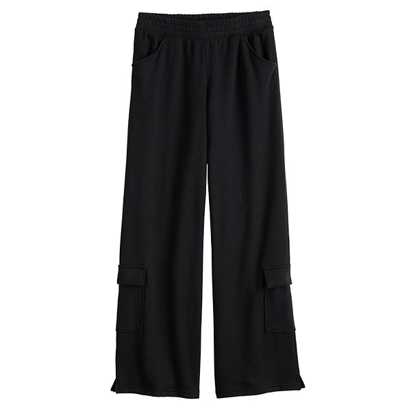 Girls 6-12 SO® Adaptive Wide Leg Lounge Pants - Black Luxe (XS (6/6X))