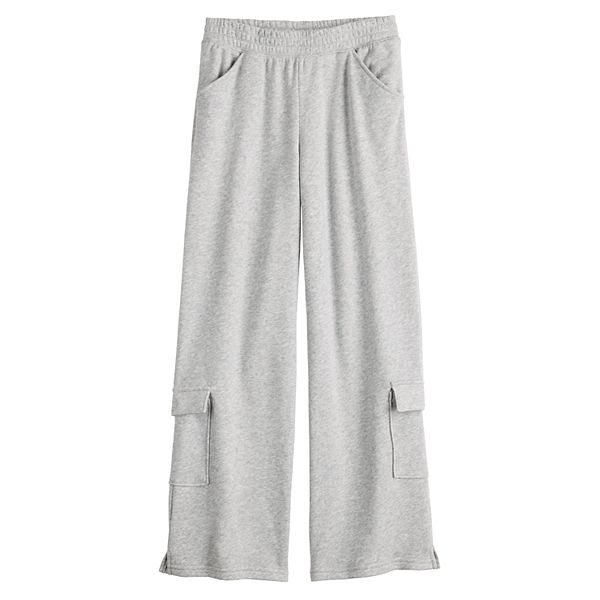 Girls 6-12 SO® Adaptive Wide Leg Lounge Pants - London Fog Heather (XS (6/6X))