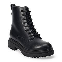 Women s Combat Boots Lace Up A Pair of Stylish Biker Boots Kohl s