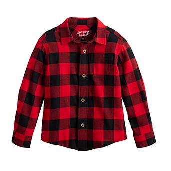 Toddler Boy & Boys 4-12 Jumping Beans® Adaptive Flannel Button Down Shirt