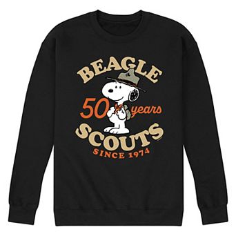 Men's Peanuts Beagle Scout 50 Year Badge Fleece Sweatshirt