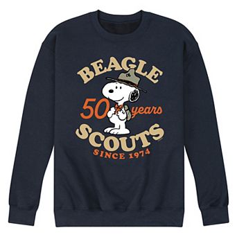 Men's Peanuts Beagle Scout 50 Year Badge Fleece Sweatshirt