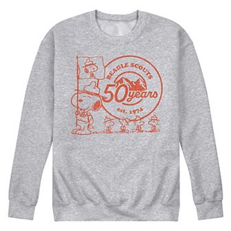Men's Peanuts Beagle Scout Snoopy Flag Logo Fleece Sweatshirt