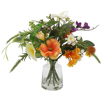 Wild Flowers In Glass Vase