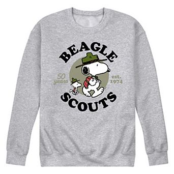 Men's Peanuts Beagle Scout Snoopy Woodstock Fleece Sweatshirt