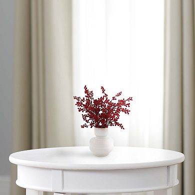 Red Berry Arrangement In Ceramic Vase