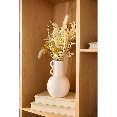 Artificial Wild Grass Arrangement In Handled Vase Floral Arrangement Table Decor