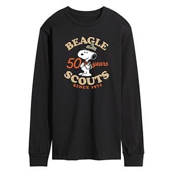 Men's Peanuts Beagle Scout 50 Year Long Sleeve Graphic Tee