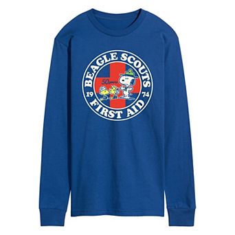 Men's Peanuts Beagle Scout First Aid Long Sleeve Graphic Tee