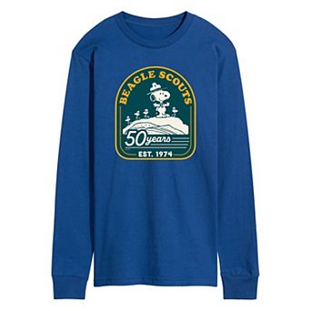 Men's Peanuts Beagle Scout 50 Year Mountain Long Sleeve Graphic Tee