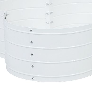 Sunnydaze 4-Leaf Clover-Shaped Galvanized Steel Raised Planter Bed - Gray