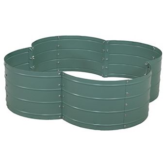 Sunnydaze 4-Leaf Clover-Shaped Galvanized Steel Raised Planter Bed