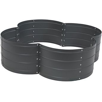 Sunnydaze 4-Leaf Clover-Shaped Galvanized Steel Raised Planter Bed