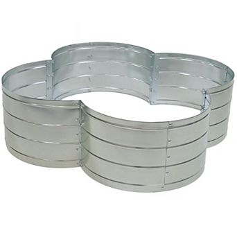 Sunnydaze 4-Leaf Clover-Shaped Galvanized Steel Raised Planter Bed