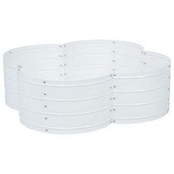 Sunnydaze 4-Leaf Clover-Shaped Galvanized Steel Raised Planter Bed