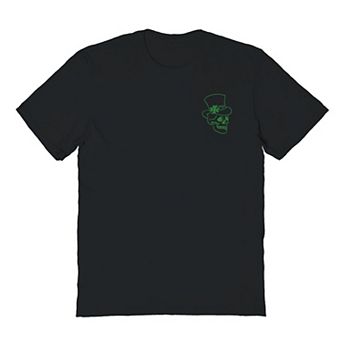 Men's St Patrick's Day Irish Skull Green Logo Graphic Tee