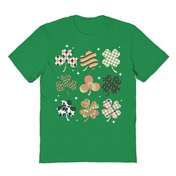 Men's St Patrick's Day Clover Grid Graphic Tee