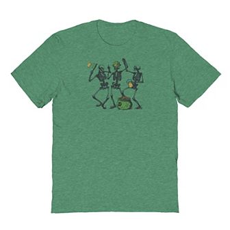 Men's St Patrick's Day Skeletons Like To Patty Graphic Tee