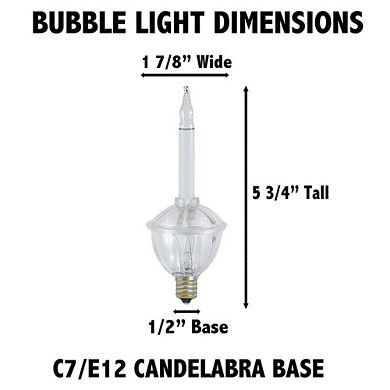 Novelty Lights Traditional Christmas Bubble Light Replacement Bulbs C7/e12 Candelabra Base 3 Pack