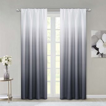 Dainty Home Shades Ombre Room Darkening Rod Pocket Panel Pair 80" X 84"