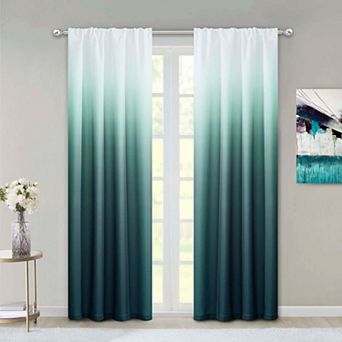 Dainty Home Shades Ombre Room Darkening Rod Pocket Panel Pair 80" X 84"