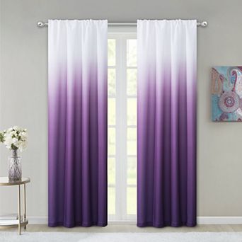 Dainty Home Shades Ombre Room Darkening Rod Pocket Panel Pair 80" X 84"