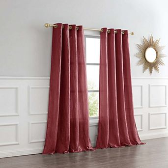Dainty Home Verona Solid Crushed Faux Silk Light Filtering Grommet Single Curtain Panel
