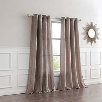 Dainty Home Verona Solid Crushed Faux Silk Light Filtering Grommet Single Curtain Panel
