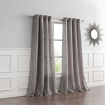 Dainty Home Verona Solid Crushed Faux Silk Light Filtering Grommet Single Curtain Panel