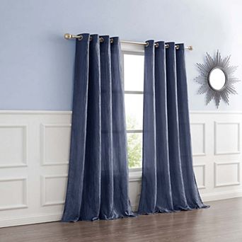 Dainty Home Verona Solid Crushed Faux Silk Light Filtering Grommet Single Curtain Panel
