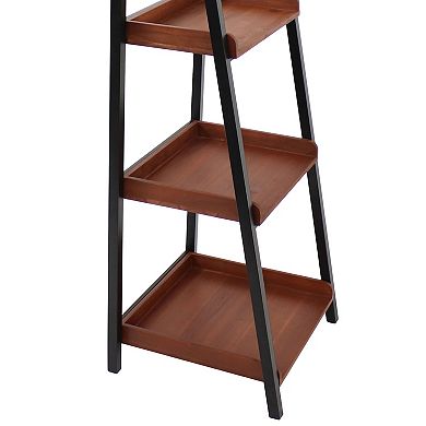 Sunnydaze Indoor 4-shelf Acacia Wood Ladder Bookshelf - 59.75" H