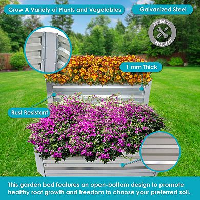2-tier Galvanized Steel Raised Garden Bed