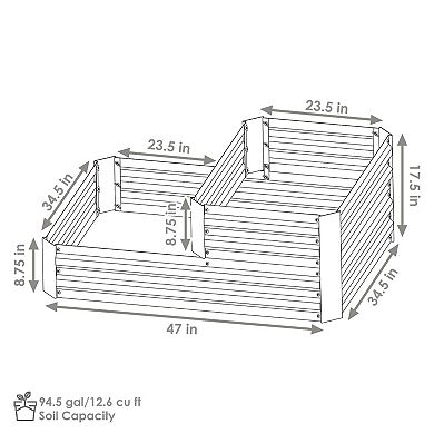 2-tier Galvanized Steel Raised Garden Bed