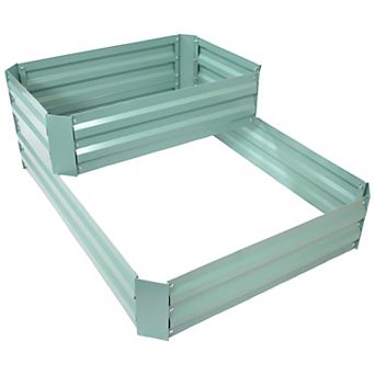 Sunnydaze 2 tier Galvanized Steel Raised Garden Bed - 17.5 in H