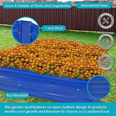 4x4 Ft (1.2x1.2 M) Galvanized Steel Square-shaped Raised Garden Bed