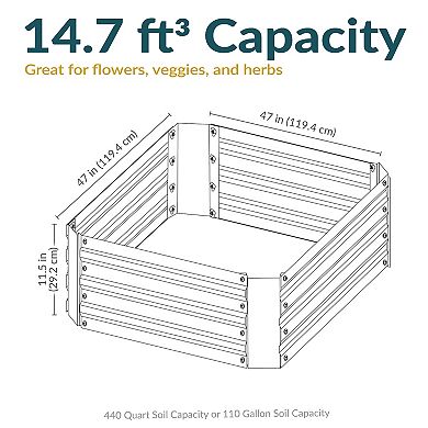 4x4 Ft (1.2x1.2 M) Galvanized Steel Square-shaped Raised Garden Bed