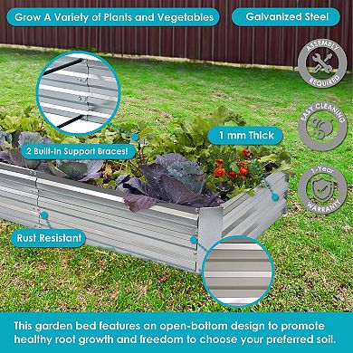 3 X 6 Ft Galvanized Steel Rectangle Raised Garden Bed