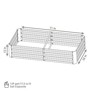 3 X 6 Ft Galvanized Steel Rectangle Raised Garden Bed