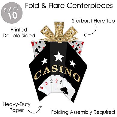 Big Dot Of Happiness Las Vegas - Table Decor - Casino Party Fold & Flare Centerpieces - 10 Ct