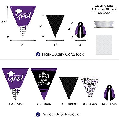 Big Dot Of Happiness Purple Grad Best Is Yet To Come Party Decoration Triangle Banner 30 Pc