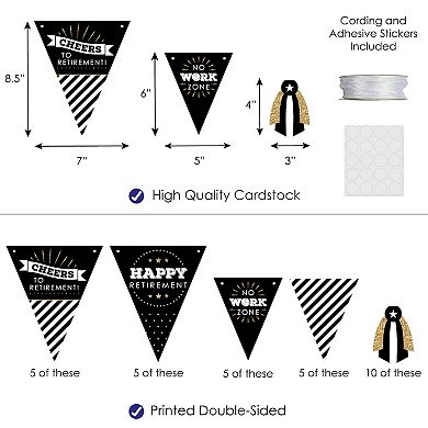 Big Dot Of Happiness Happy Retirement Diy Retirement Party Decoration Triangle Banner 30 Pc