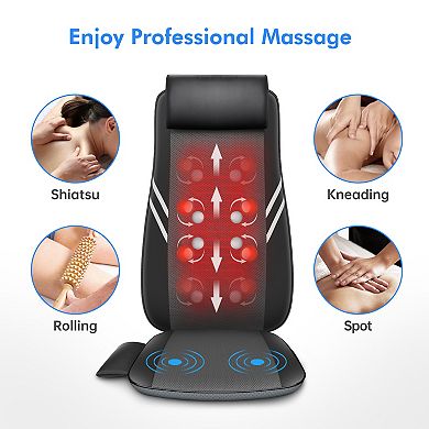 Snailax Shiatsu Neck Back Massager With Heat, Full Body Seat Massage Cushion, Massage Chair Pad