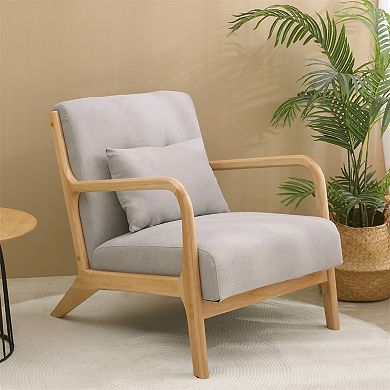 Mid Century Upholstered Accent Chair, Reading Armchair For Bedroom