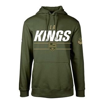 Men's Levelwear Olive Los Angeles Kings DeltaÂ Podium Fleece Pullover Hoodie