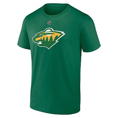 Men's Fanatics Branded Green Matthew Boldy Minnesota Wild Authentic Stack Name & Number T-Shirt