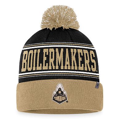 Men's Top of the World  Black Purdue Boilermakers Draft Cuffed Knit Hat with Pom