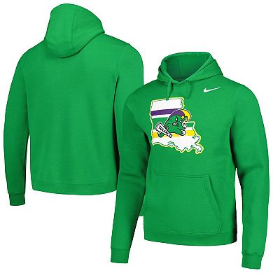 Men's Nike Green Tulane Green Wave Mardi Gras Club Fleece Pullover Hoodie