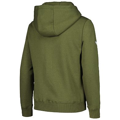 Youth Levelwear Olive Colorado Avalanche Podium Fleece Pullover Hoodie