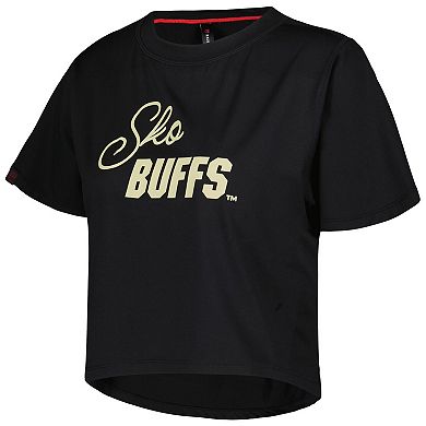 Women's Black Colorado Buffaloes Milky Silk Cropped T-Shirt